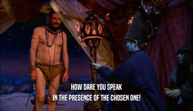 HOW DARE YOU SPEAK IN THE PRESENCE OF THE CHOSEN ONE! 