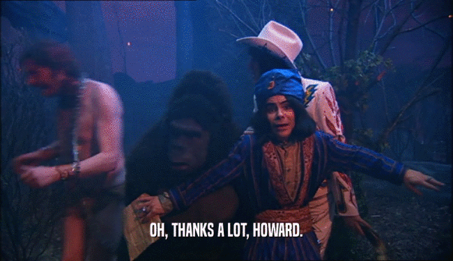 OH, THANKS A LOT, HOWARD.
  