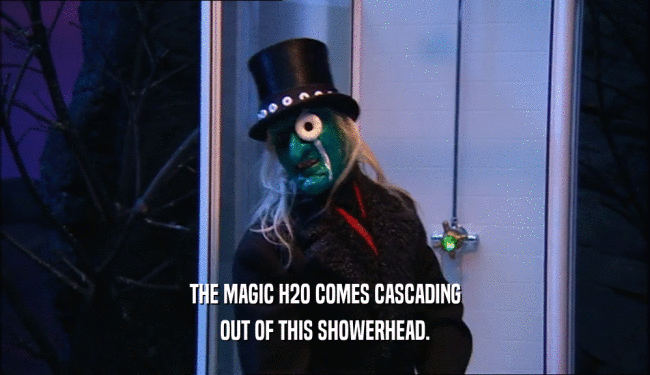 THE MAGIC H2O COMES CASCADING OUT OF THIS SHOWERHEAD. 