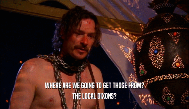 WHERE ARE WE GOING TO GET THOSE FROM? THE LOCAL DIXONS? 
