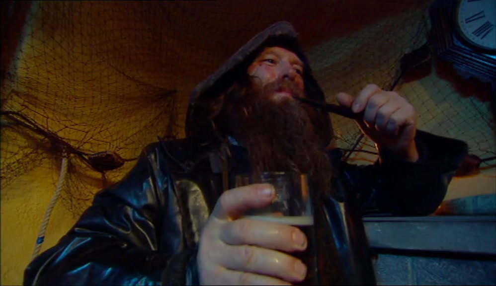 OLD NEVILLE OVER THERE, HE'S NEVER BEEN FISHING.  