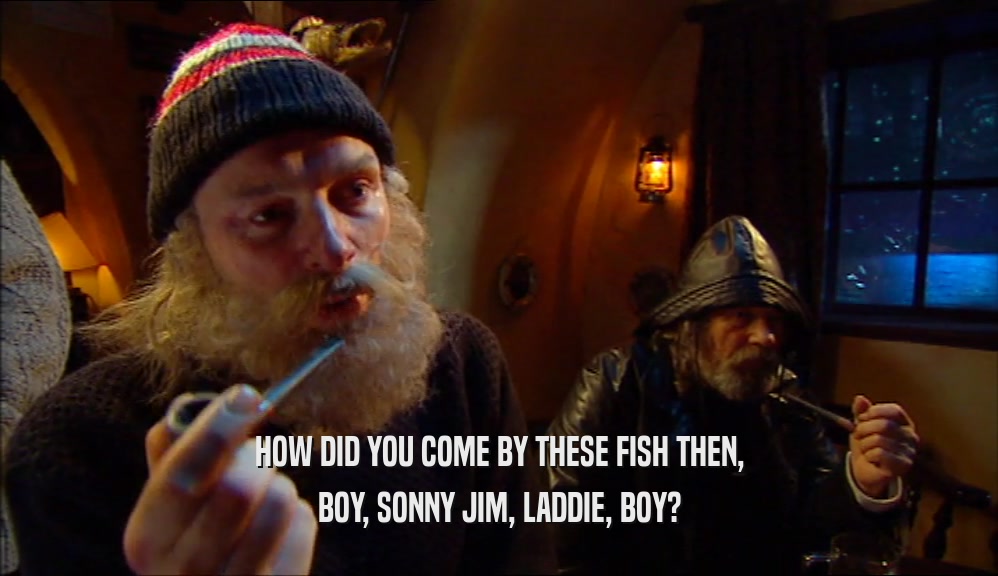 HOW DID YOU COME BY THESE FISH THEN, BOY, SONNY JIM, LADDIE, BOY? 