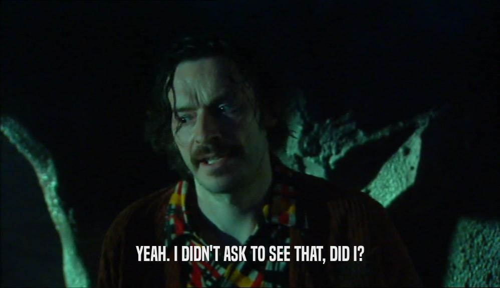 YEAH. I DIDN'T ASK TO SEE THAT, DID I?  