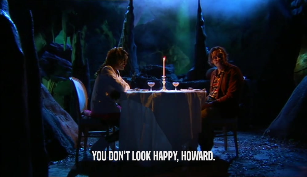 YOU DON'T LOOK HAPPY, HOWARD.  