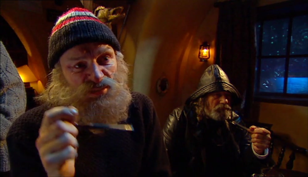 OLD NEVILLE OVER THERE, HE'S NEVER BEEN FISHING.  