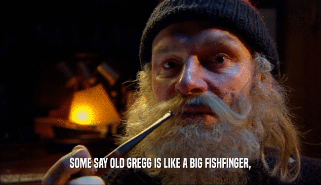 SOME SAY OLD GREGG IS LIKE A BIG FISHFINGER,
  