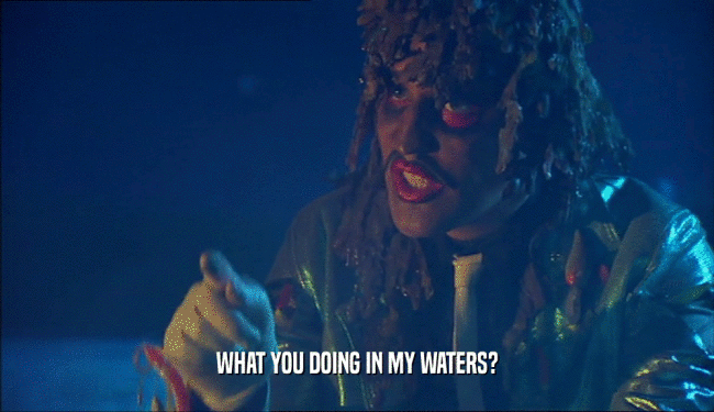 WHAT YOU DOING IN MY WATERS?  