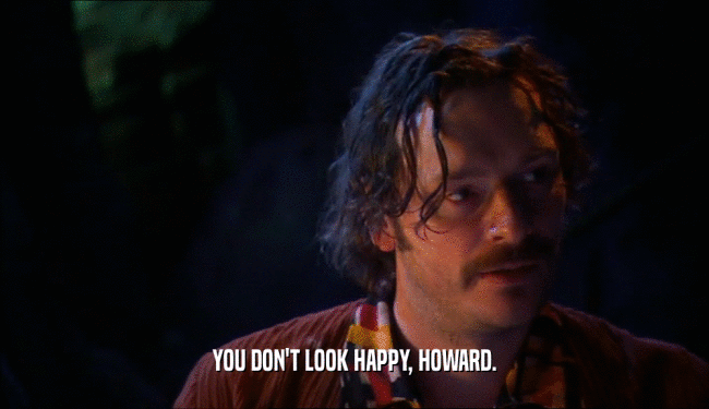 YOU DON'T LOOK HAPPY, HOWARD.  