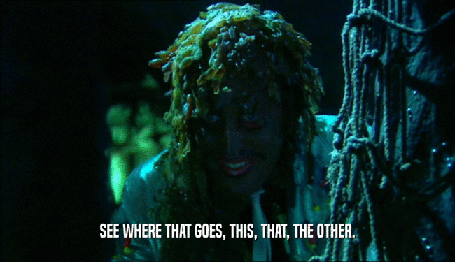 SEE WHERE THAT GOES, THIS, THAT, THE OTHER.  