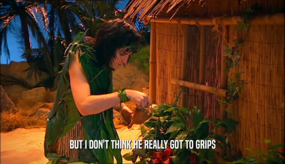BUT I DON'T THINK HE REALLY GOT TO GRIPS  