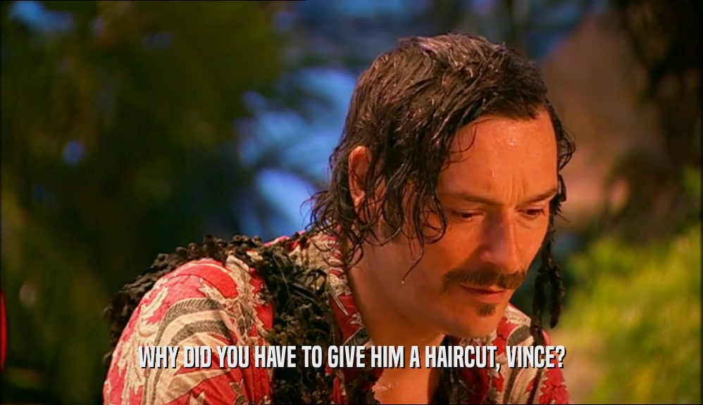 WHY DID YOU HAVE TO GIVE HIM A HAIRCUT, VINCE?
  