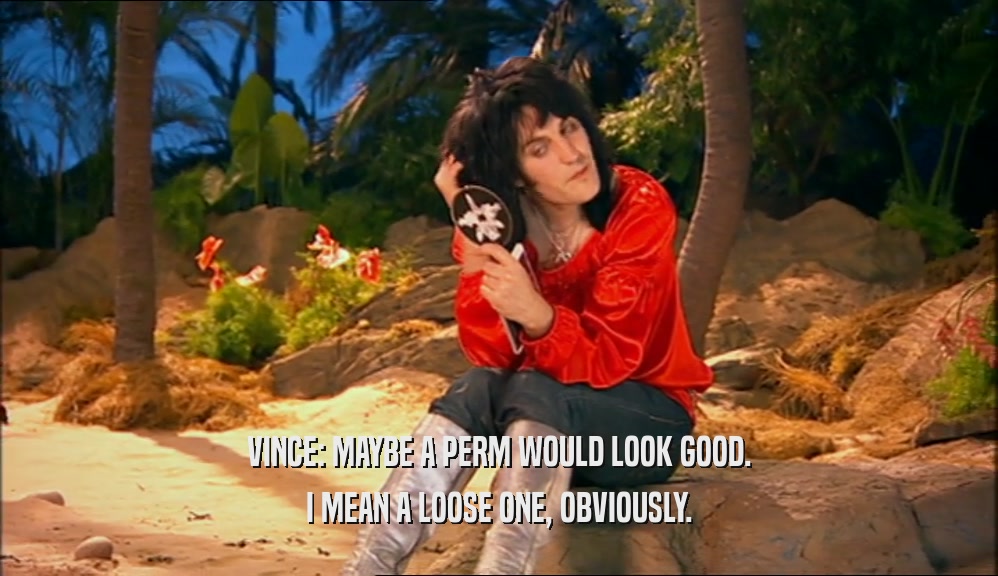 VINCE: MAYBE A PERM WOULD LOOK GOOD. I MEAN A LOOSE ONE, OBVIOUSLY. 