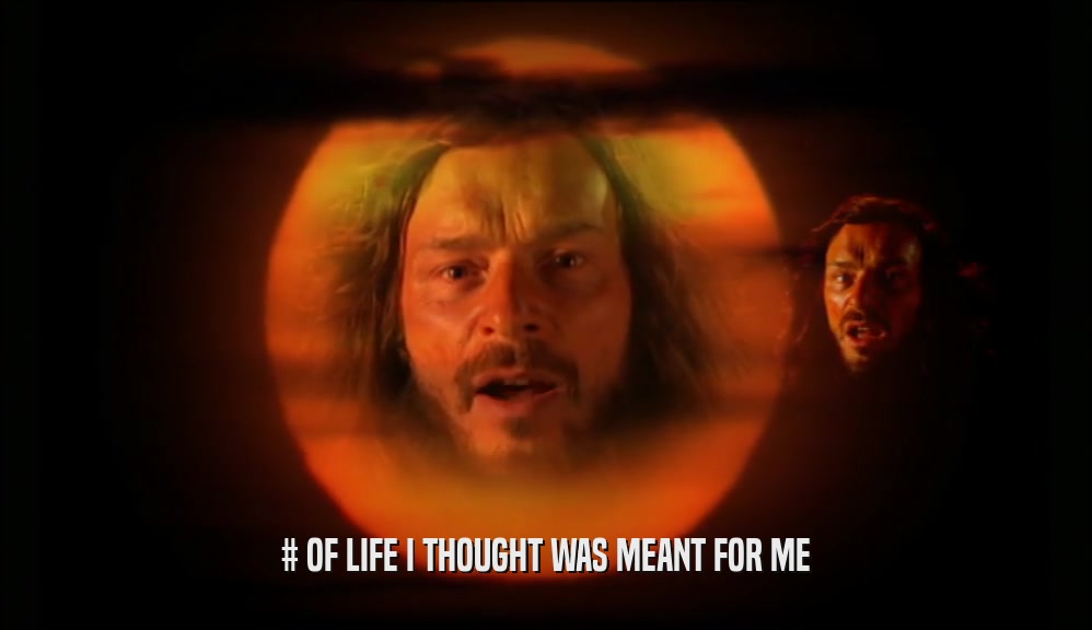 # OF LIFE I THOUGHT WAS MEANT FOR ME  