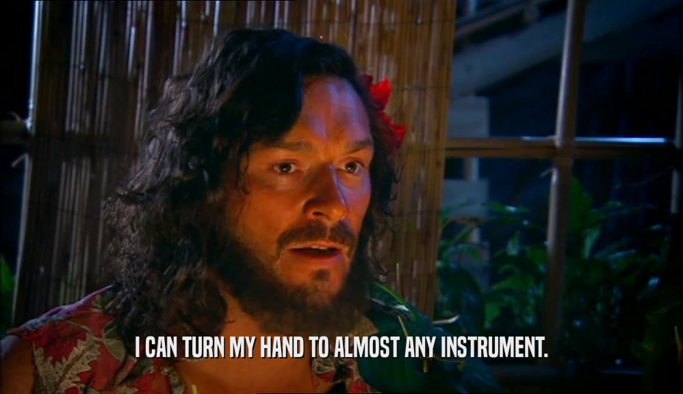 I CAN TURN MY HAND TO ALMOST ANY INSTRUMENT.  