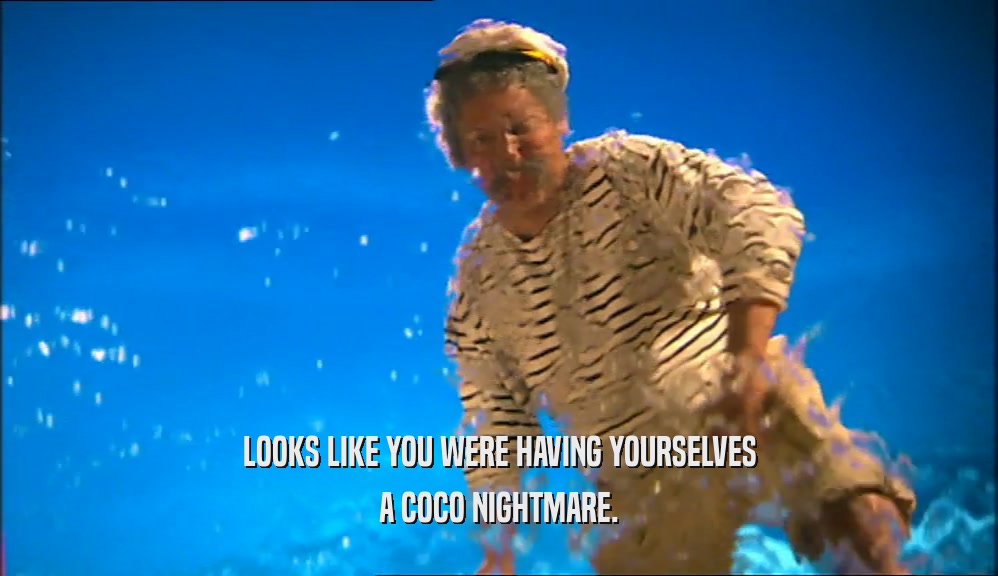 LOOKS LIKE YOU WERE HAVING YOURSELVES A COCO NIGHTMARE. 