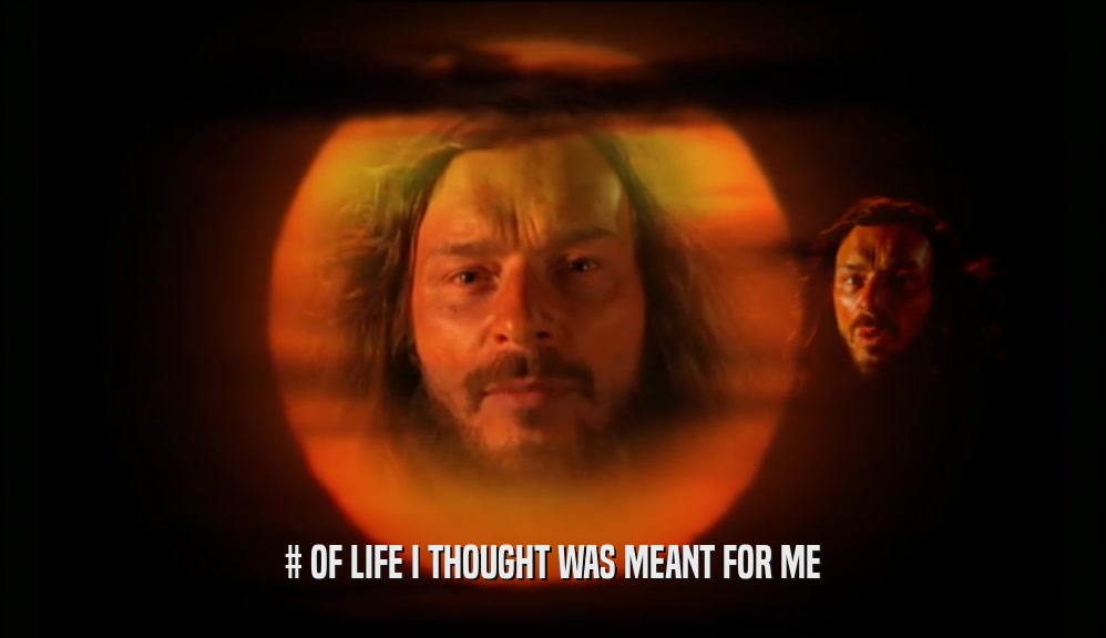 # OF LIFE I THOUGHT WAS MEANT FOR ME  