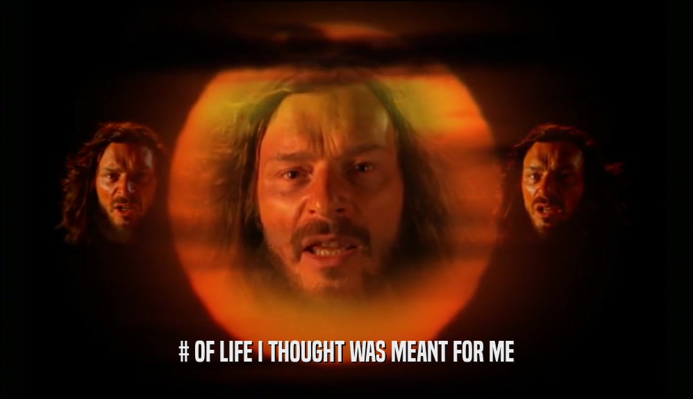 # OF LIFE I THOUGHT WAS MEANT FOR ME  