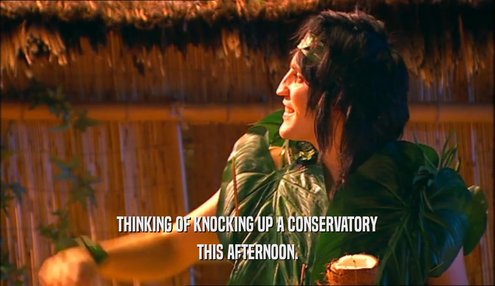 THINKING OF KNOCKING UP A CONSERVATORY THIS AFTERNOON. 