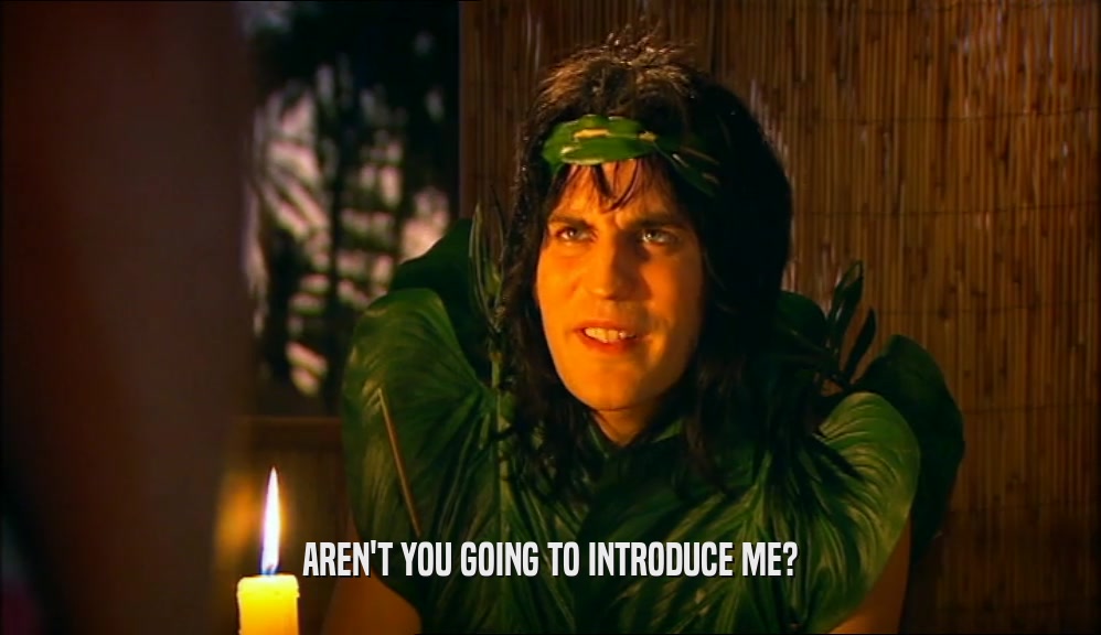 AREN'T YOU GOING TO INTRODUCE ME?  