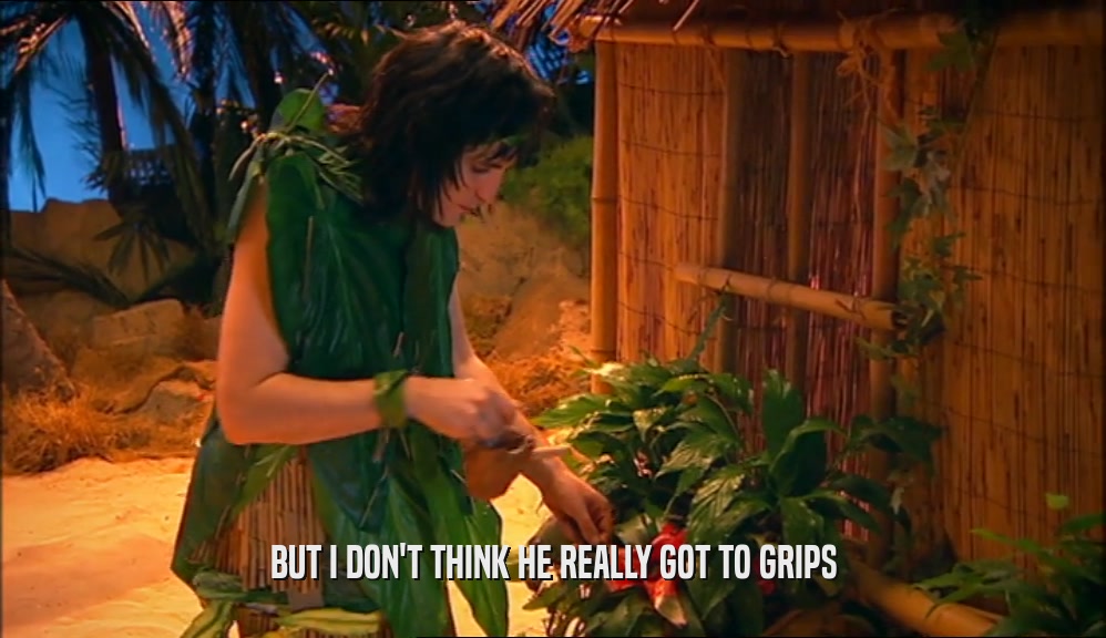 BUT I DON'T THINK HE REALLY GOT TO GRIPS  