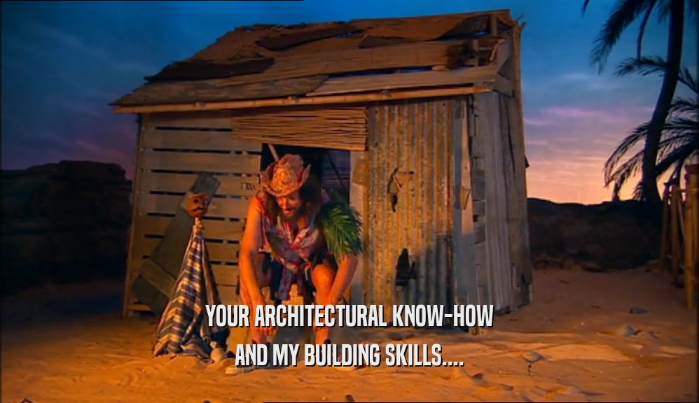 YOUR ARCHITECTURAL KNOW-HOW AND MY BUILDING SKILLS.... 