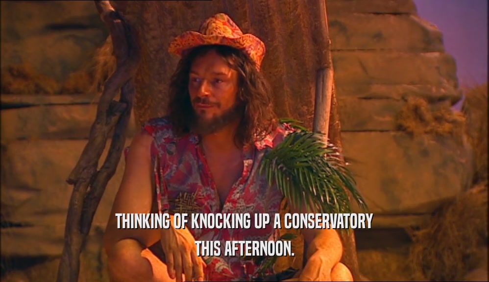 THINKING OF KNOCKING UP A CONSERVATORY THIS AFTERNOON. 