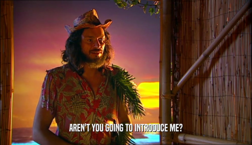 AREN'T YOU GOING TO INTRODUCE ME?  