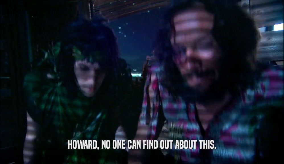 HOWARD, NO ONE CAN FIND OUT ABOUT THIS.  