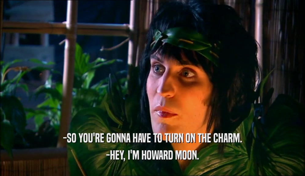 -SO YOU'RE GONNA HAVE TO TURN ON THE CHARM. -HEY, I'M HOWARD MOON. 