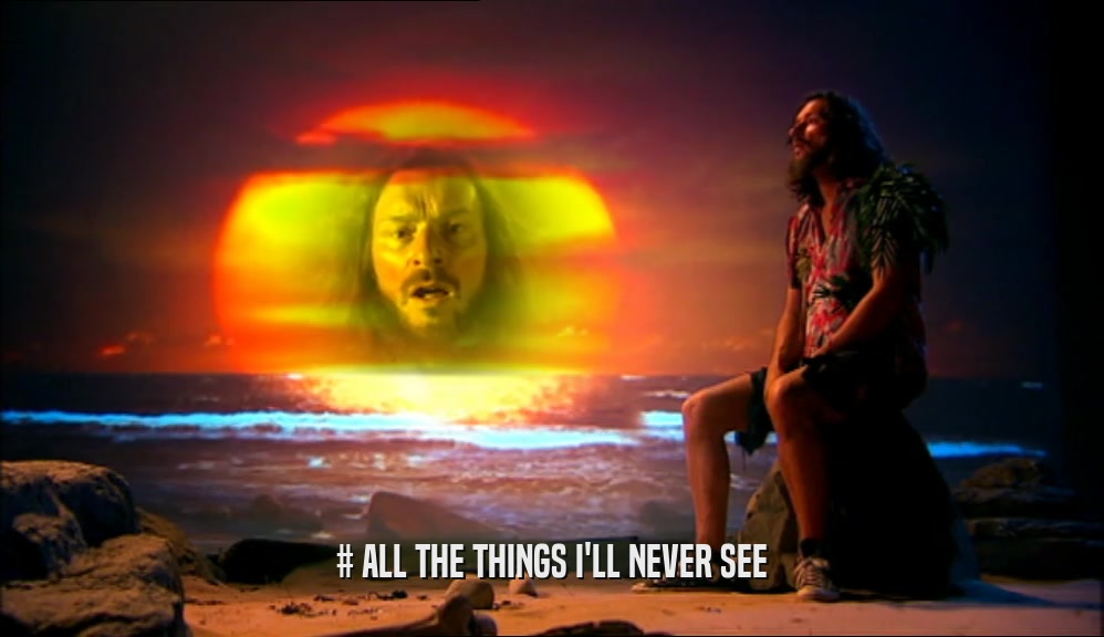 # ALL THE THINGS I'LL NEVER SEE  