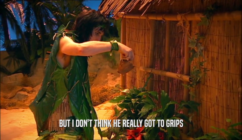 BUT I DON'T THINK HE REALLY GOT TO GRIPS  