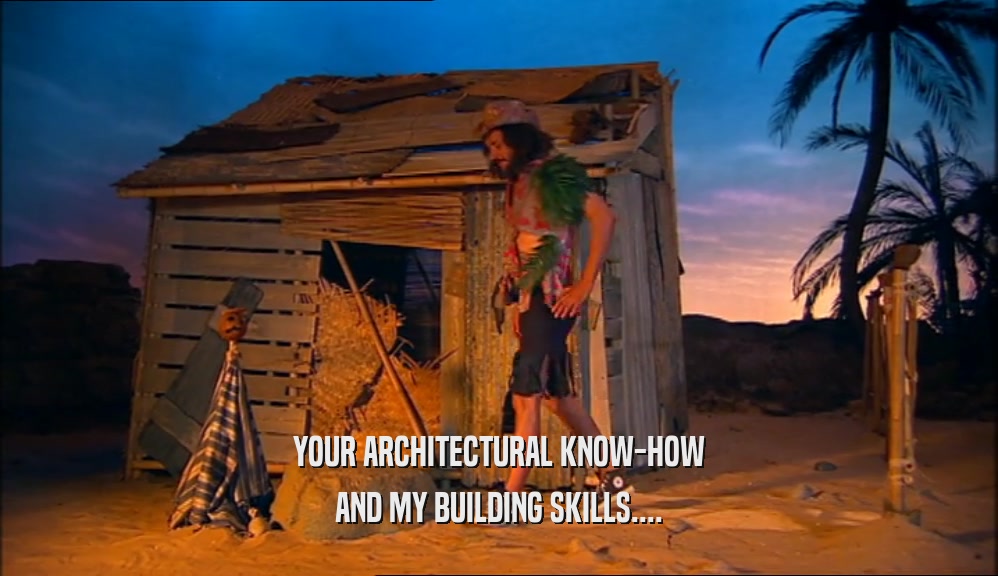 YOUR ARCHITECTURAL KNOW-HOW
 AND MY BUILDING SKILLS....
 