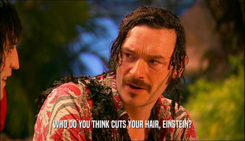 WHO DO YOU THINK CUTS YOUR HAIR, EINSTEIN?
  