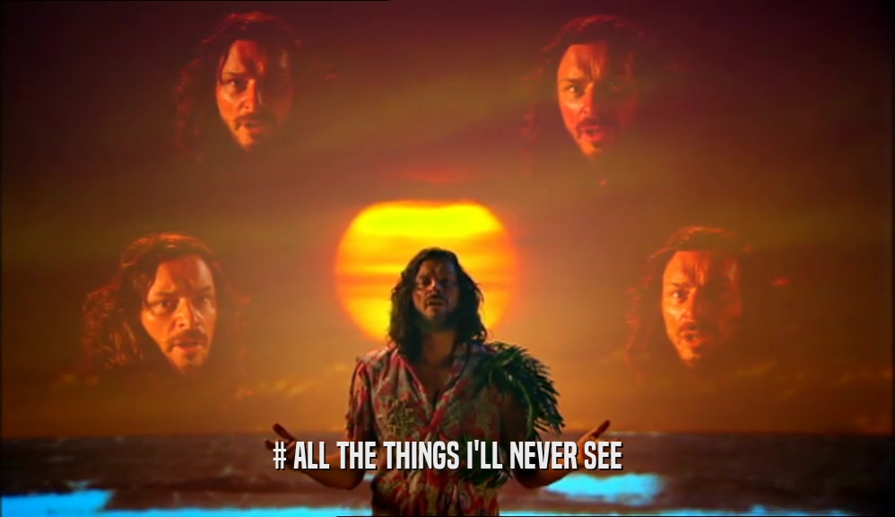 # ALL THE THINGS I'LL NEVER SEE  
