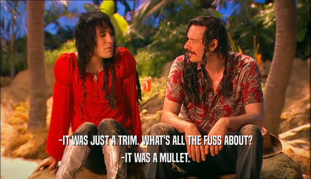 -IT WAS JUST A TRIM. WHAT'S ALL THE FUSS ABOUT? -IT WAS A MULLET. 