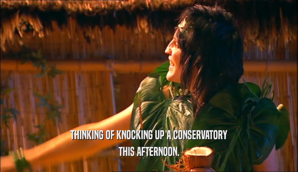 THINKING OF KNOCKING UP A CONSERVATORY THIS AFTERNOON. 