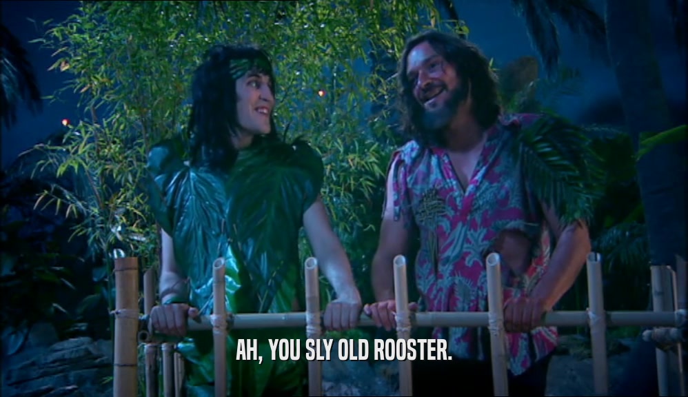 AH, YOU SLY OLD ROOSTER.  