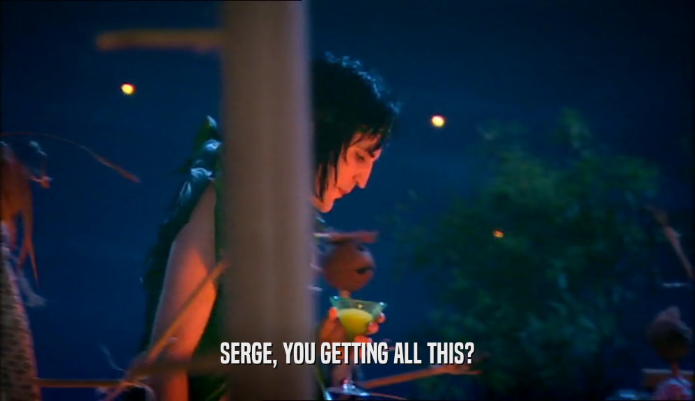 SERGE, YOU GETTING ALL THIS?  