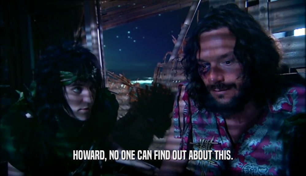 HOWARD, NO ONE CAN FIND OUT ABOUT THIS.  