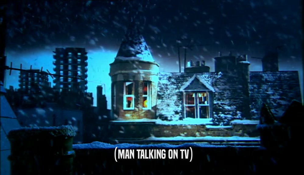 (MAN TALKING ON TV)  