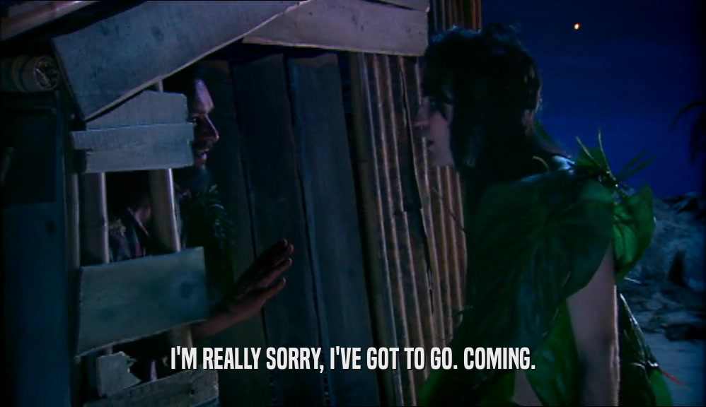 I'M REALLY SORRY, I'VE GOT TO GO. COMING.  