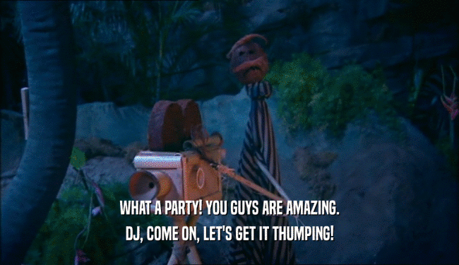 WHAT A PARTY! YOU GUYS ARE AMAZING. DJ, COME ON, LET'S GET IT THUMPING! 