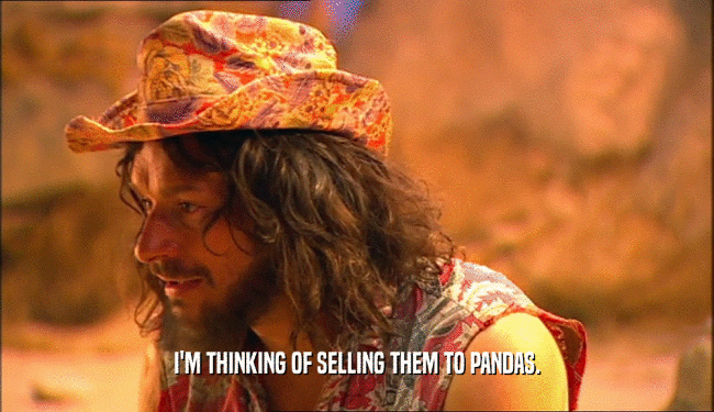 I'M THINKING OF SELLING THEM TO PANDAS.  