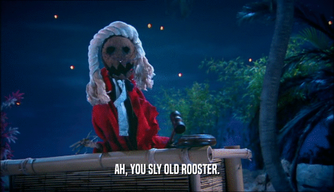 AH, YOU SLY OLD ROOSTER.
  