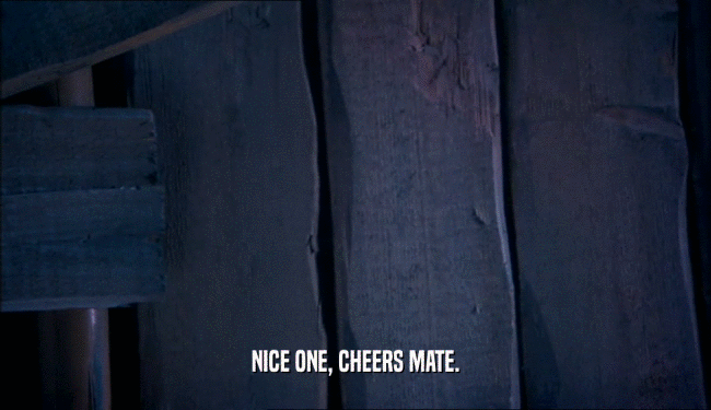 NICE ONE, CHEERS MATE.  