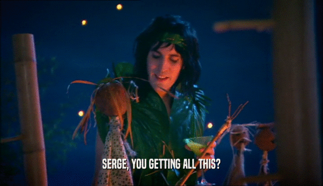 SERGE, YOU GETTING ALL THIS?  