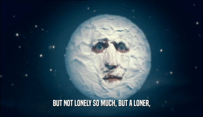 BUT NOT LONELY SO MUCH, BUT A LONER,  
