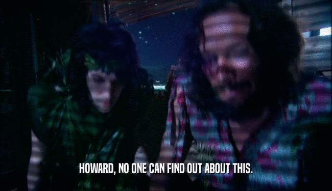 HOWARD, NO ONE CAN FIND OUT ABOUT THIS.  