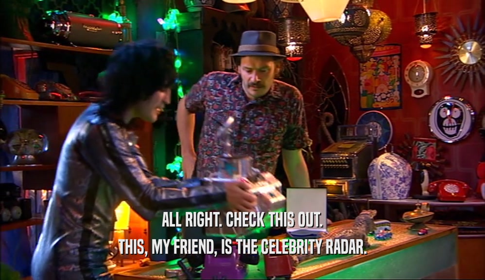 ALL RIGHT. CHECK THIS OUT. THIS, MY FRIEND, IS THE CELEBRITY RADAR. 