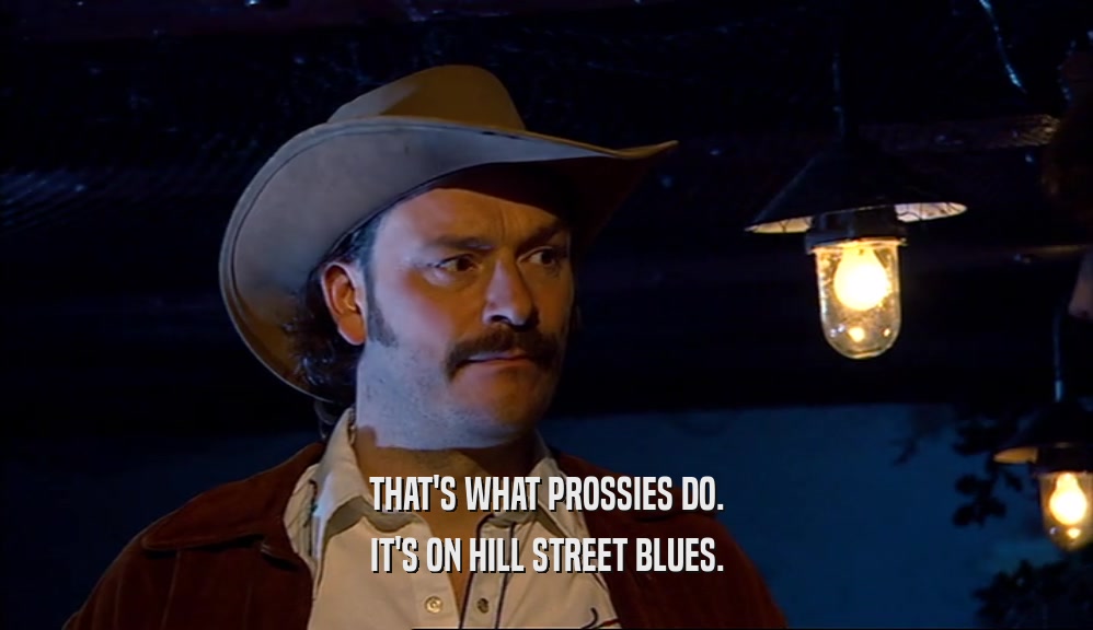 THAT'S WHAT PROSSIES DO. IT'S ON HILL STREET BLUES. 